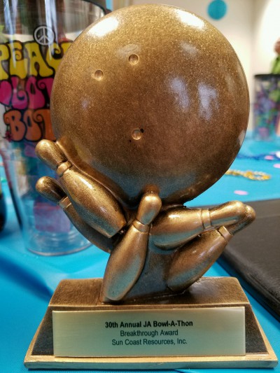 Junior Achievement Award for Bowl-A-Thon Fundraiser.