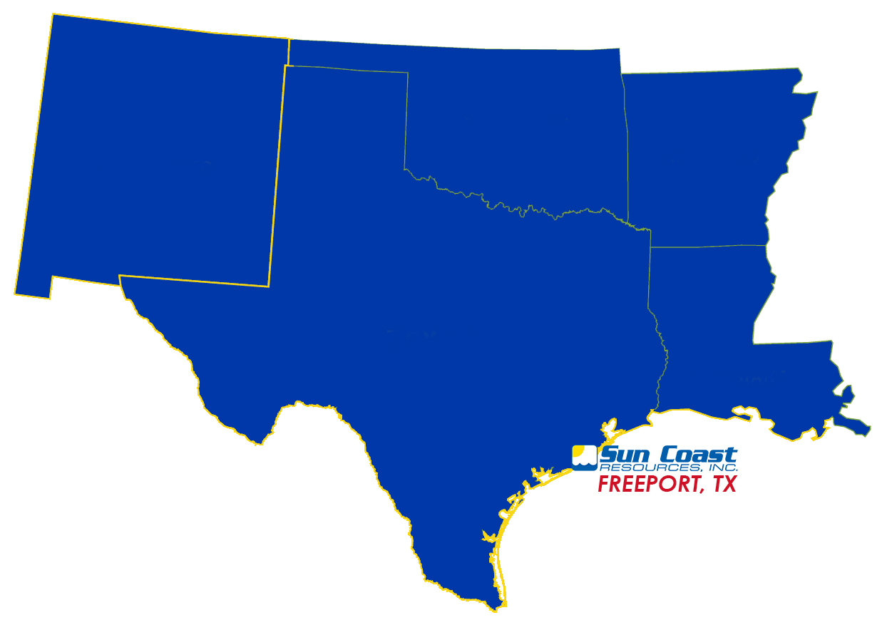 Sun Coast Resources Freeport Facility Texas map.
