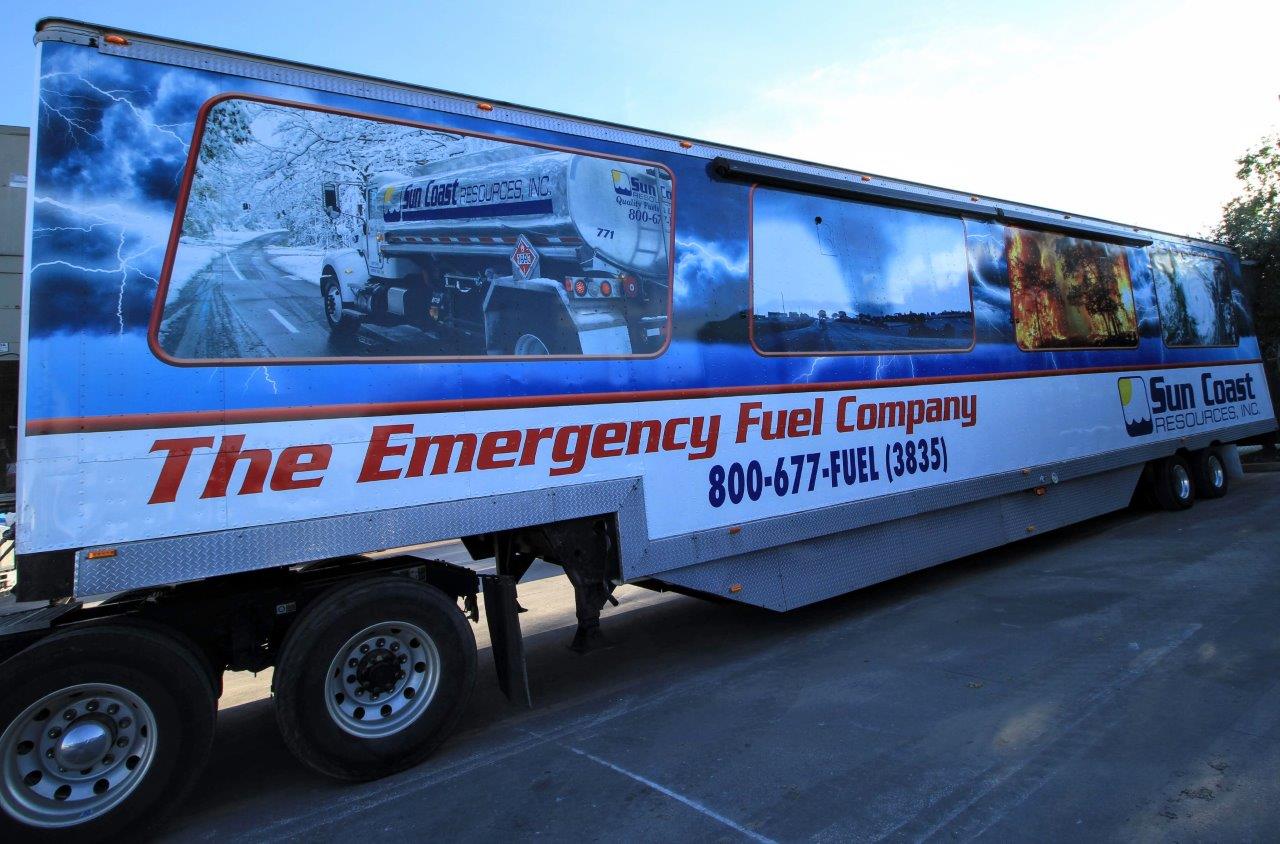 Sun Coast Resources emergency fuel truck display.